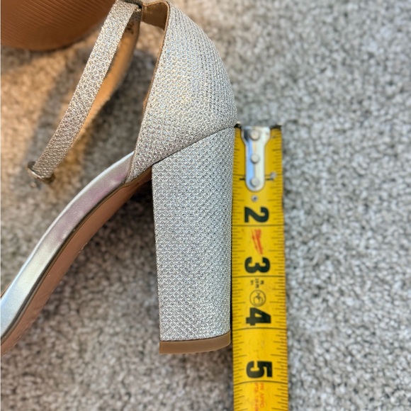 Silver Sparkly Ankle Strap Heels – Size 7.5 - Picture 7 of 8